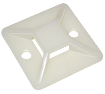 Фото Самоклеящаяся площадка под хомуты IEK 25x25 белая 100 шт