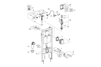 Фото Система инсталляции для унитаза, GROHE Rapid SL, комплект 3 в 1, монтажная высота 1.13 м.