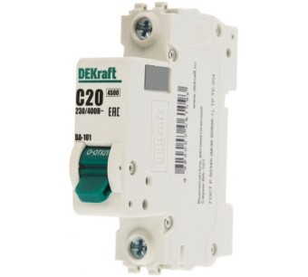 Фото Автоматический выключатель DEKraft ВА101-1P-020A-C Фото Автоматический выключатель DEKraft ВА101-1P-020A-C