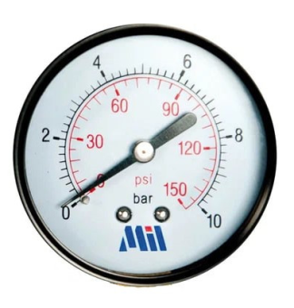 Фото Манометр с задним подключением 1/4″ (50/10 бар) Millennium
