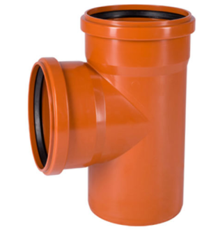 Фото Тройник канализационный рыжий Ø110 90° ПВХ Ostendorf