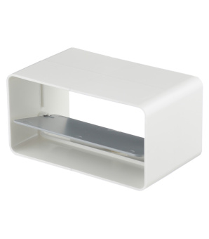 Фото Соединитель прямой пластиковый для плоских воздуховодов 55х110 мм с обратным клапаном