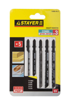 Фото Набор №3 для лобзика "STAYER" дер. мет. пласт. 5шт