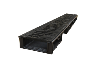 Фото Лоток водоотводный ЛВ 14,5*6 DN100 h60 C250, пластиковый с чугунной решеткой