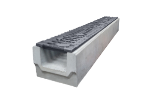 Фото Лоток бетонный с чугунными решетками ВЧ40