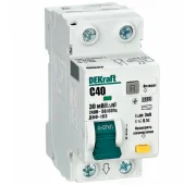 Автоматический выключатель дифференциального тока DEKraft 1Р+N 40А 30мА тип AC х-ка C ДИФ-103 4.5кА