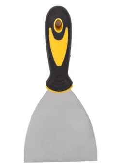 Фото Шпатель FIT нерж.сталь, прорезиненная ручка  4", 100мм