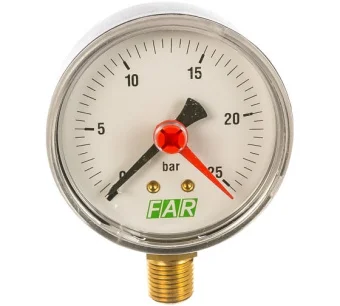 Фото Манометр 0-25 бар, 1/4" (радиальное соединение), 63 мм FAR FA 2500 R25