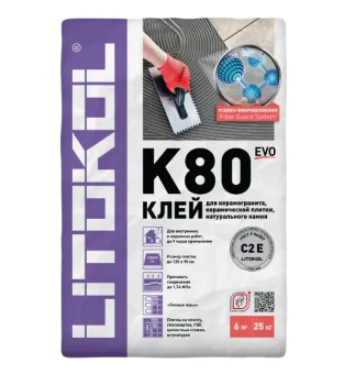 Фото Клей плиточный LitoKol K80 LitoFlex 25 кг