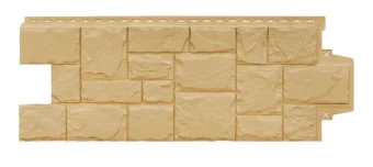 Фото Фасадная панель  Крупный камень Classic песочный